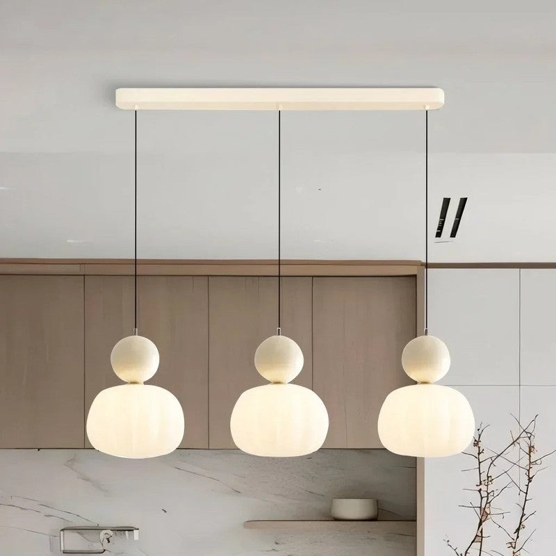 Art Deco Cream Sculptural Elegant Decorative Pendant Light