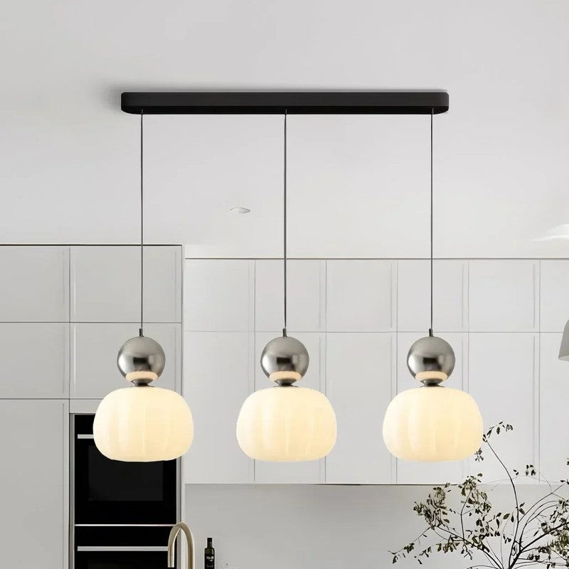 Art Deco Cream Sculptural Elegant Decorative Pendant Light