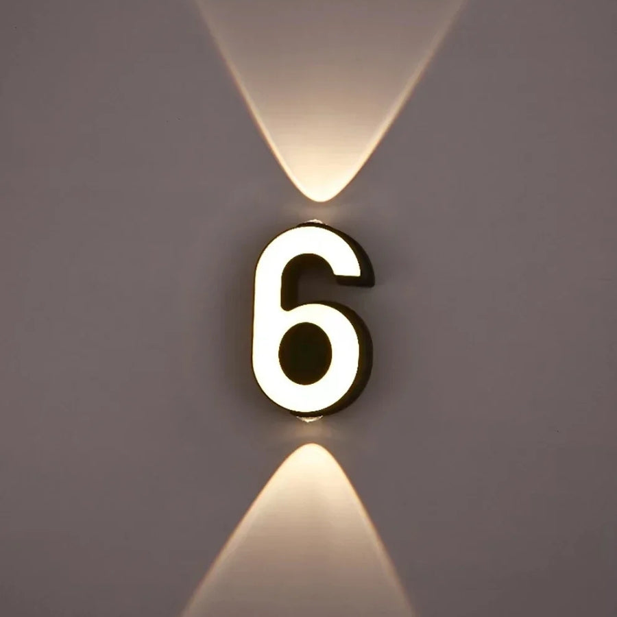 Modern Minimalist LED Light Up Numeric Wall Mounted Numbers