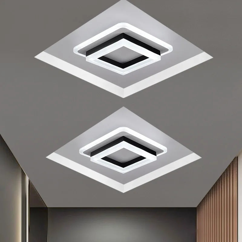 Minimalist Round Square LED Ceiling Light – Energy Efficient – Living Room Hallway