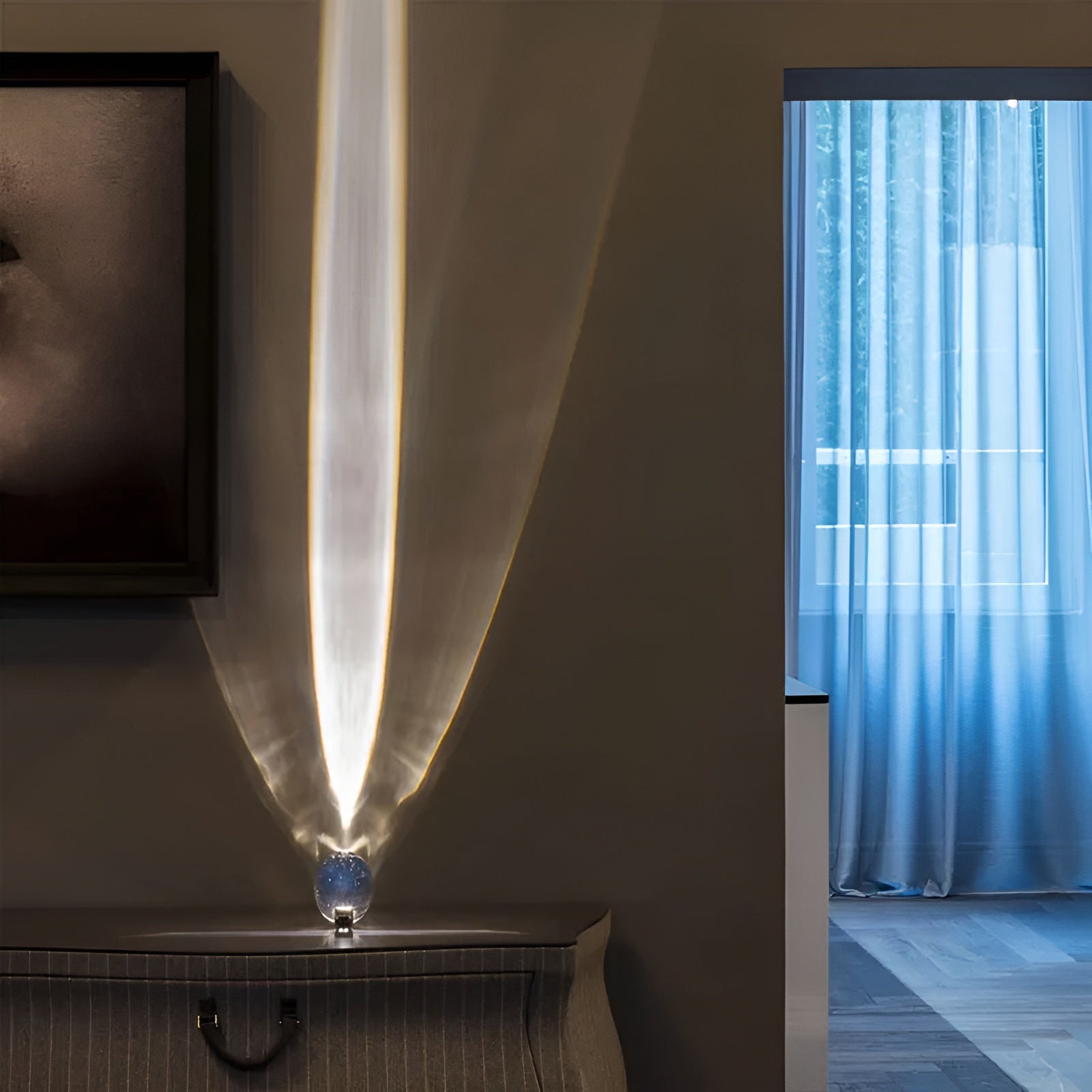 Crystal Projection Table Lamp for Bedroom - LED Prism Ambient Night Light