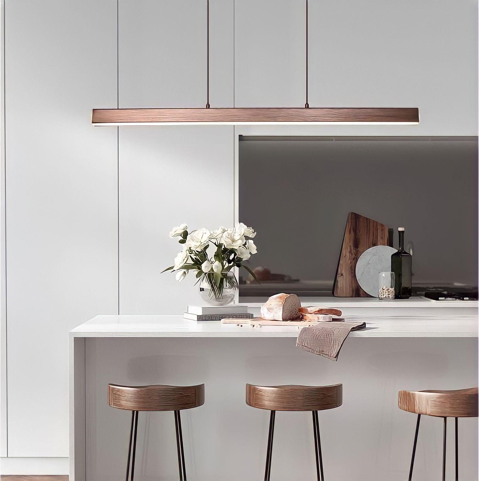 Modern Dimmable Aluminum Adjustable Height Black Kitchen Pendant Light