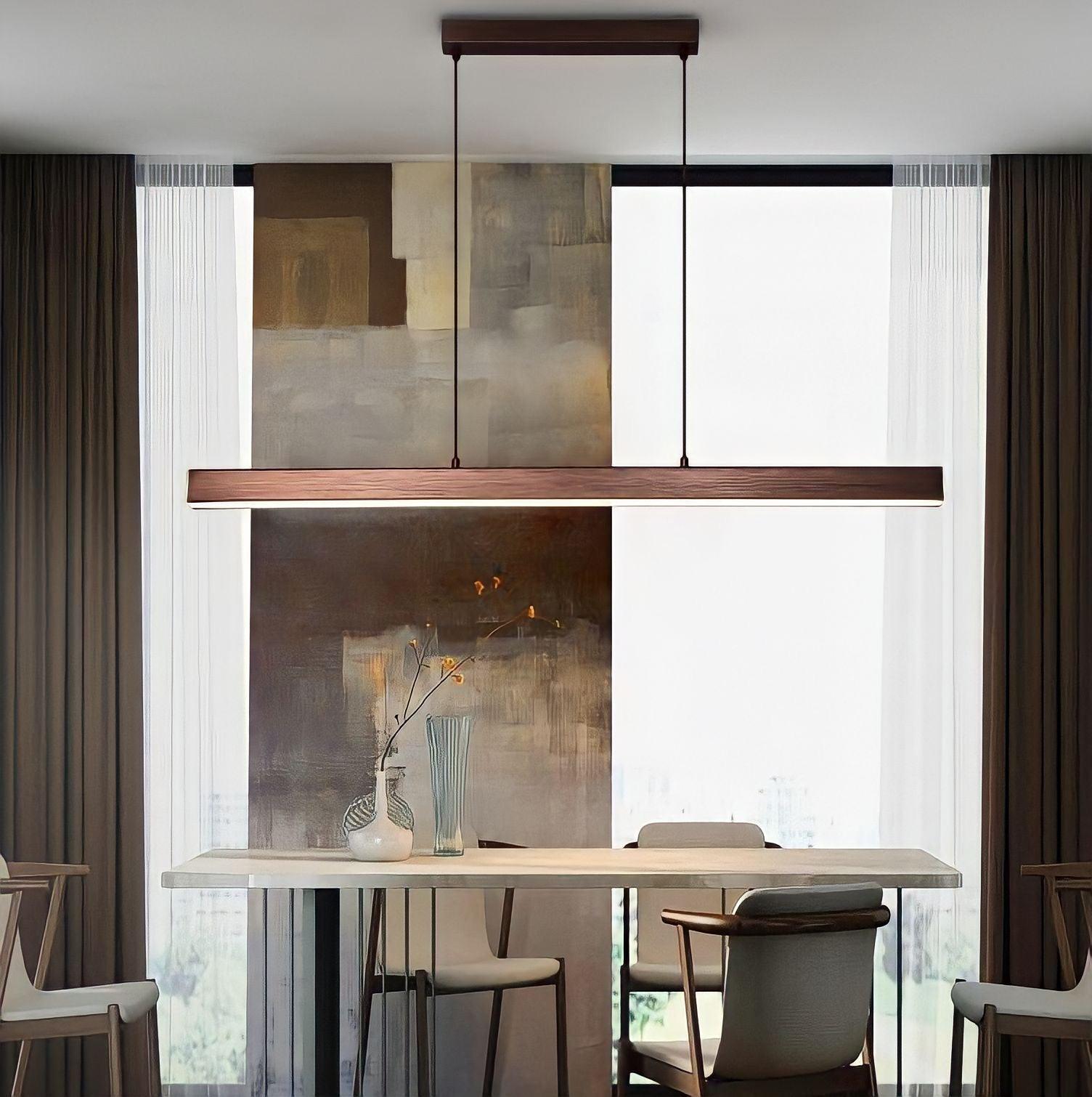 Modern Dimmable Aluminum Adjustable Height Black Kitchen Pendant Light