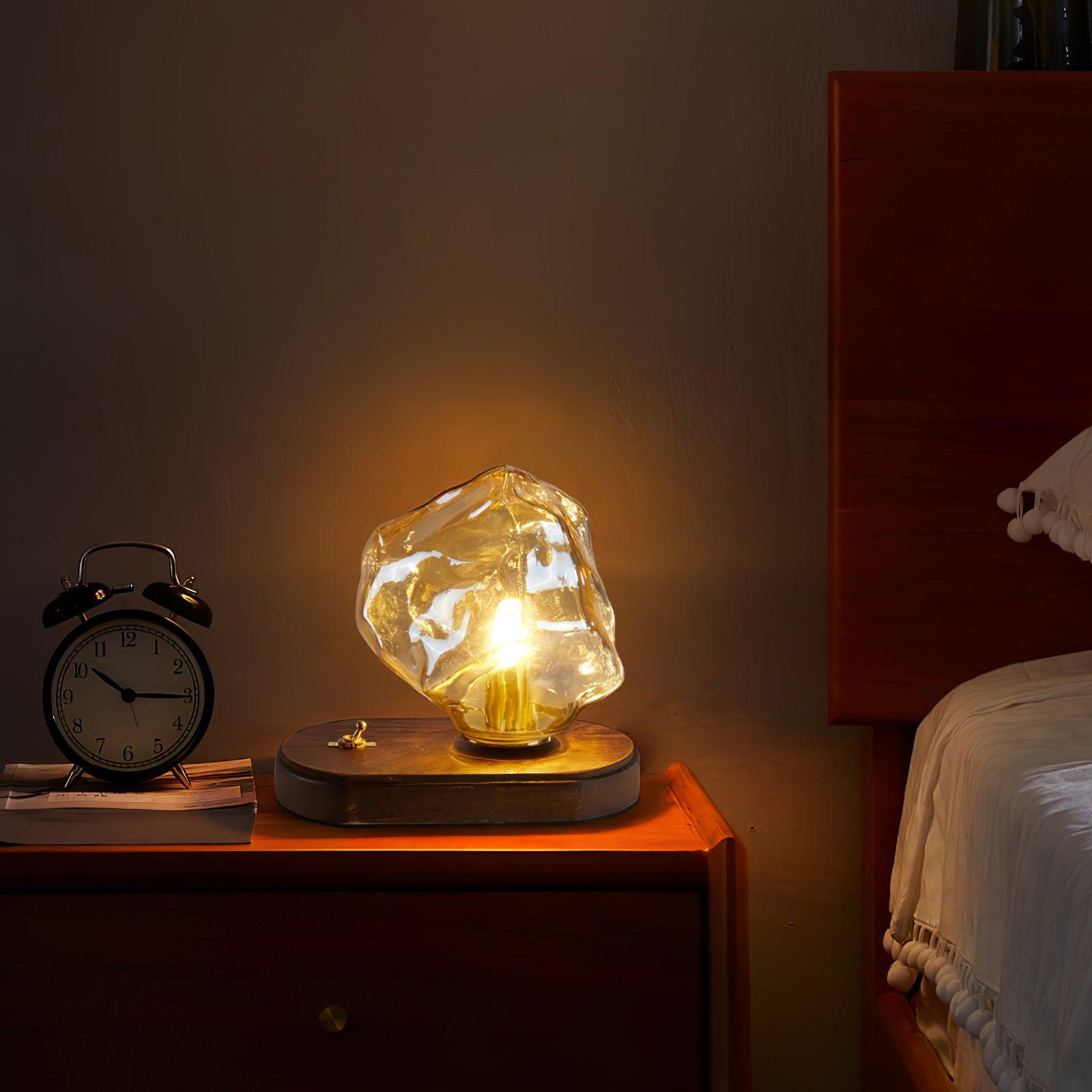 Bedside Table Lamp for Bedroom - Motion Sensor - Matte Glass Shade