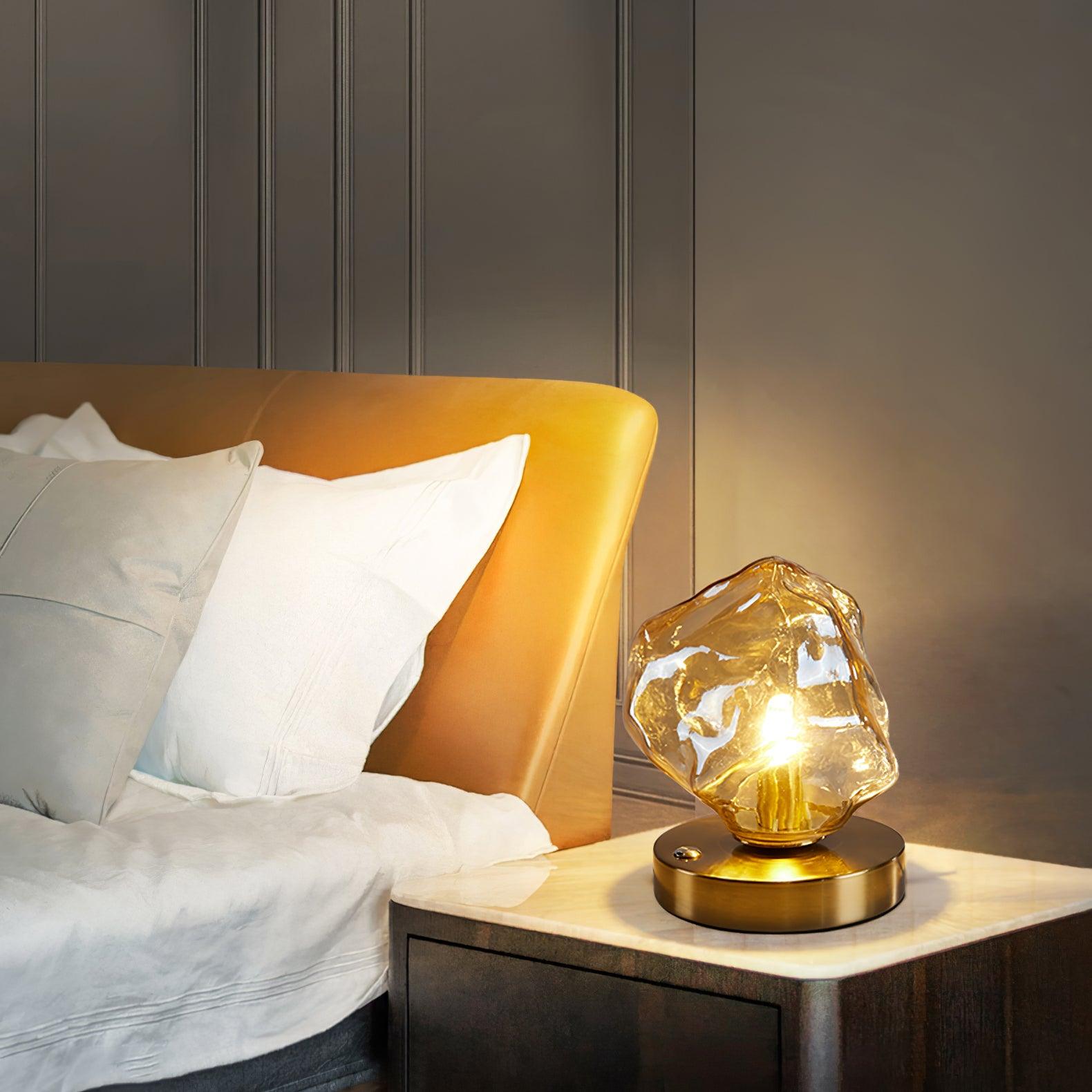 Bedside Table Lamp for Bedroom - Motion Sensor - Matte Glass Shade