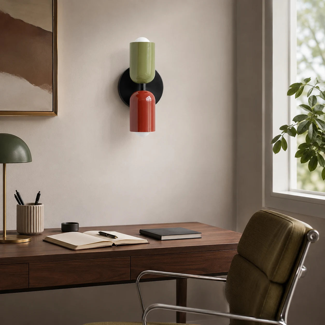 Contemporary Metal Wall Lamp with Up and Down Lighting