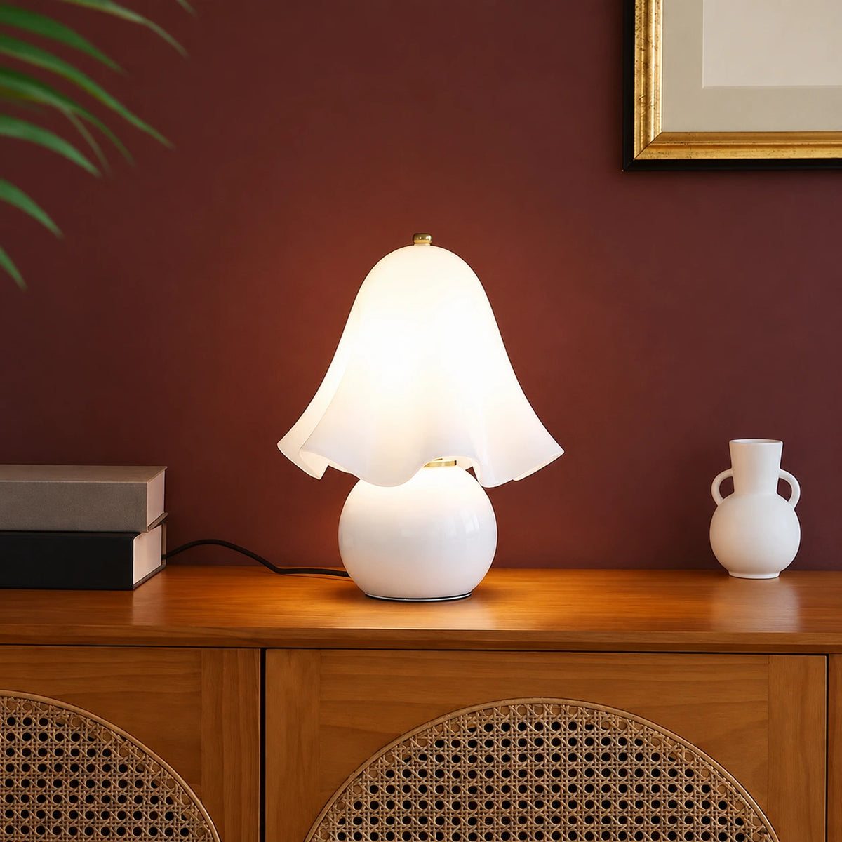 Sculptural Glass Skirt Table Lamp