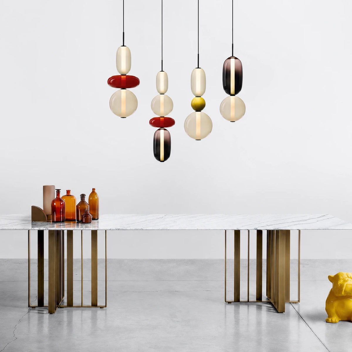 Sculptural Stacked Glass LED Pendant Light