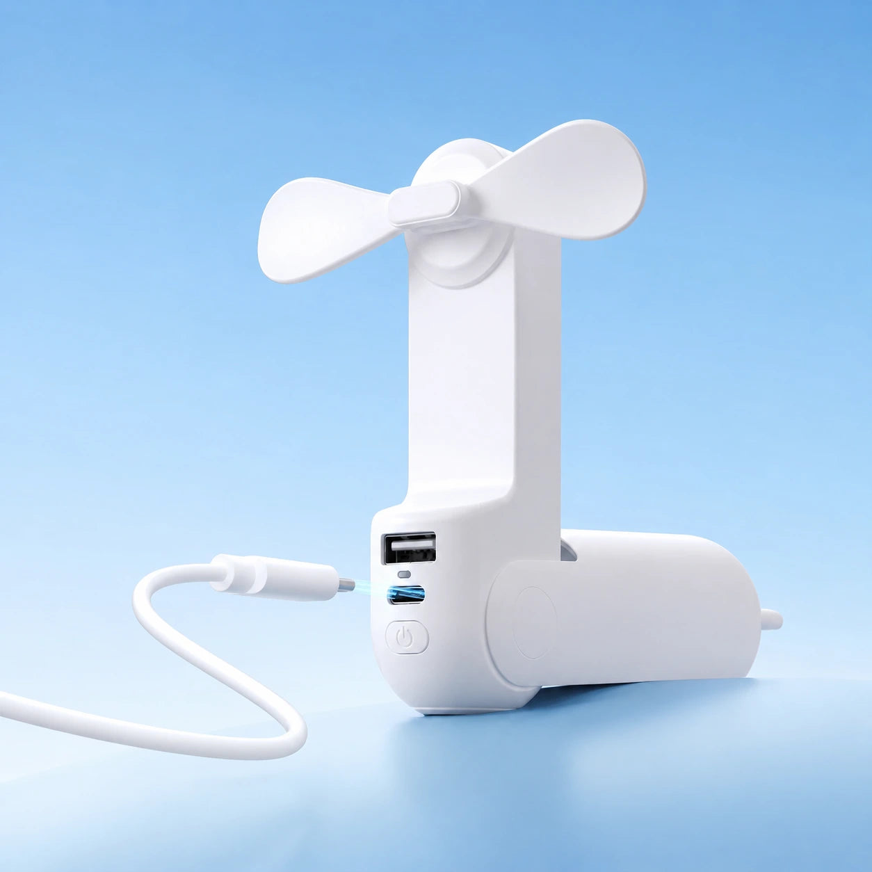 Portable Handheld Fan USB Rechargeable 4500mAh with Power Bank & Flashlight Features