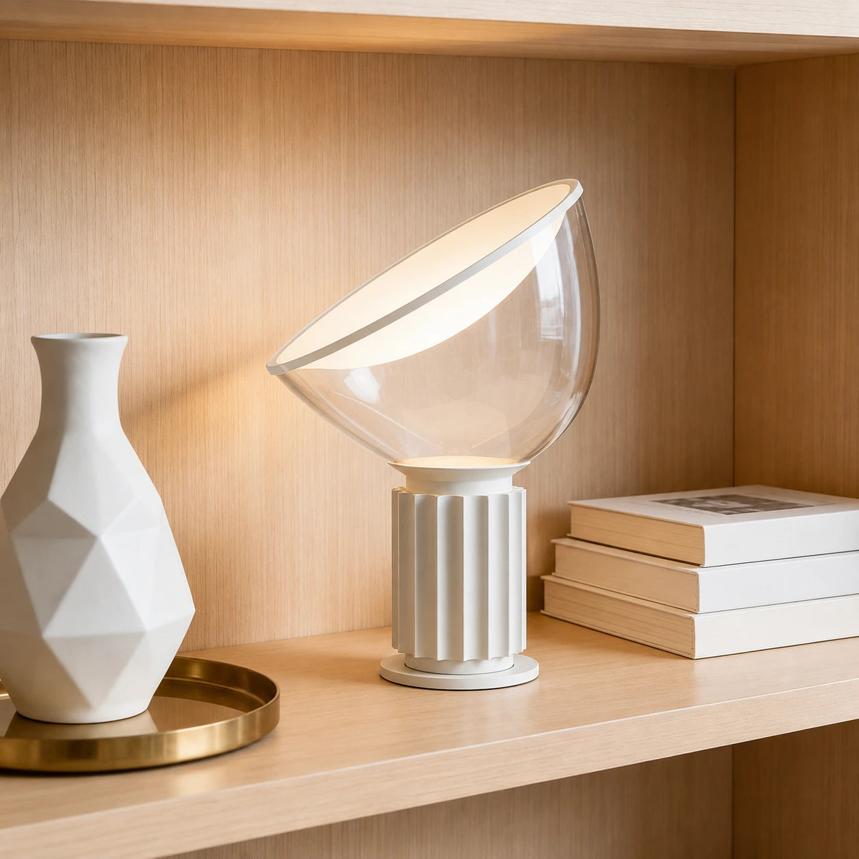 Sculptural Glass Bowl Table Lamp