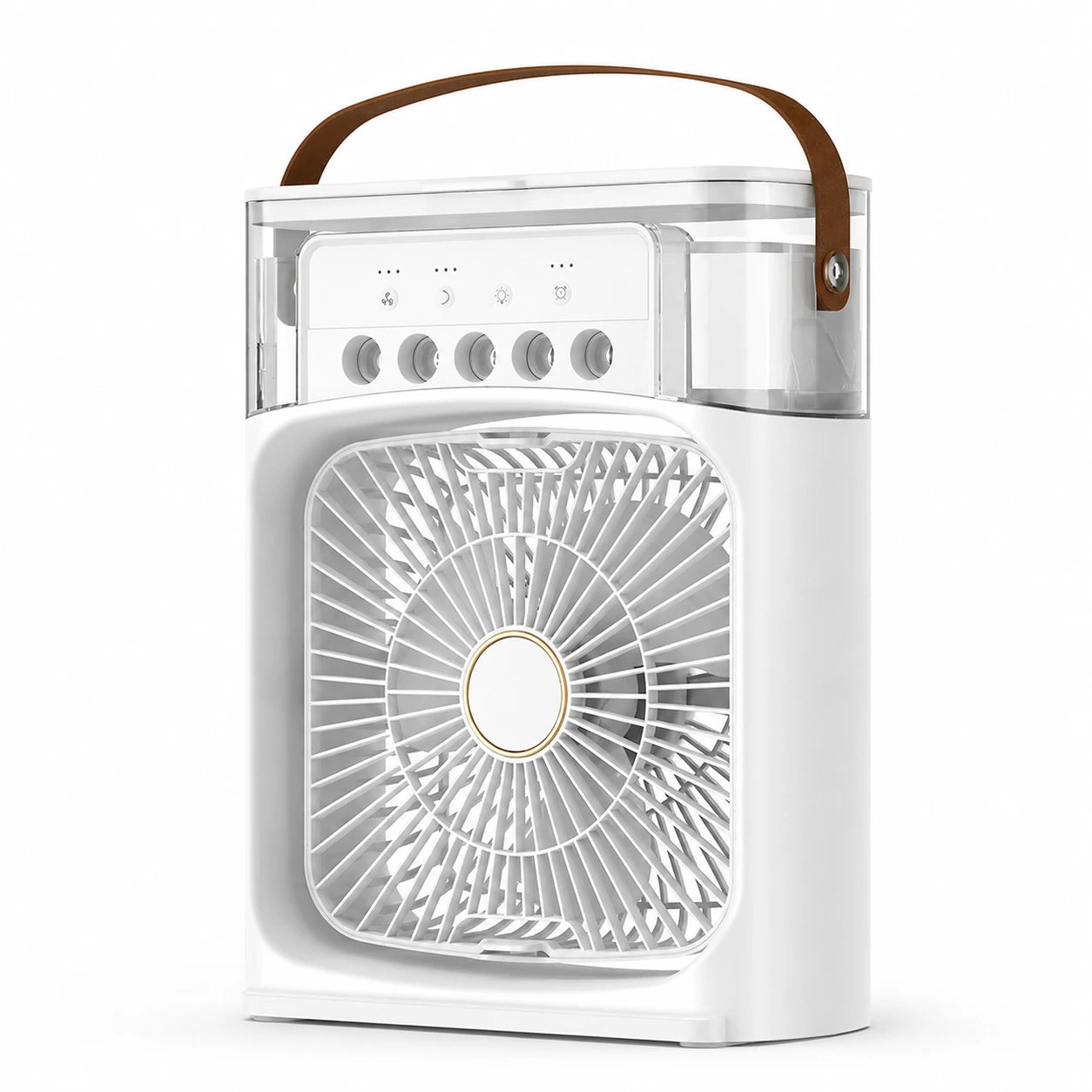Portable USB Humidifier Fan Air Conditioner with LED Night Light - 3-in-1 Air Cooler, 600ml