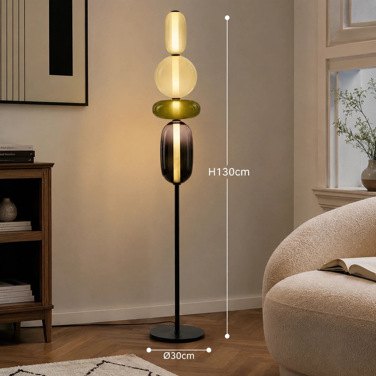 Modern Stained Glass LED Table & Floor Lamp