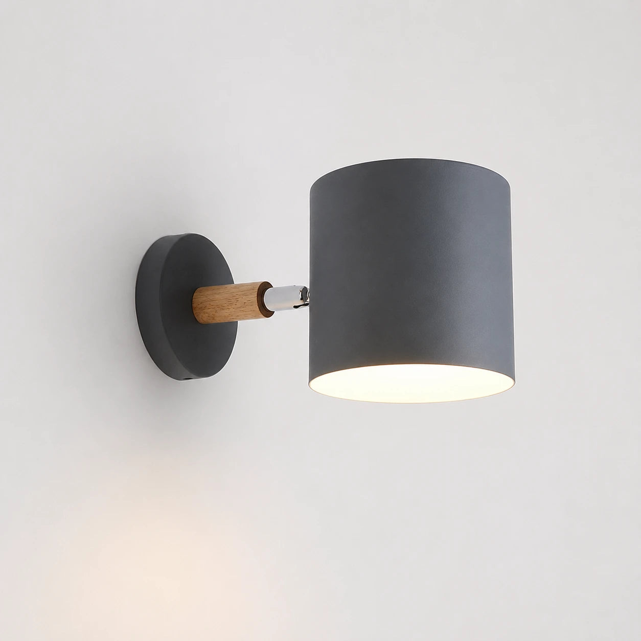 Modern Adjustable Wood and Metal Wall Light