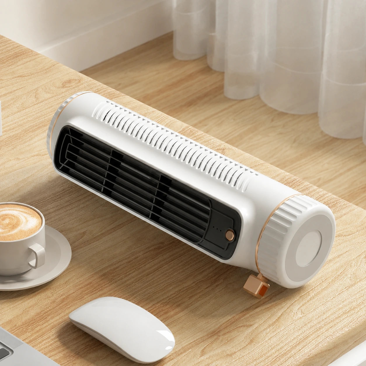 Bladeless Tower Fan USB Rechargeable Portable Electric Fan for Home and Office