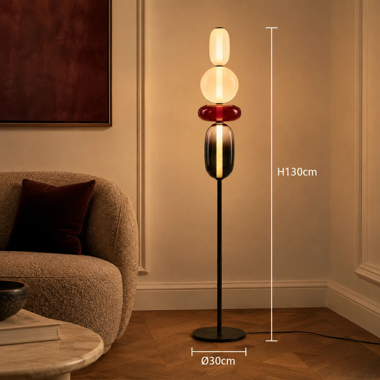 Modern Stained Glass LED Table & Floor Lamp