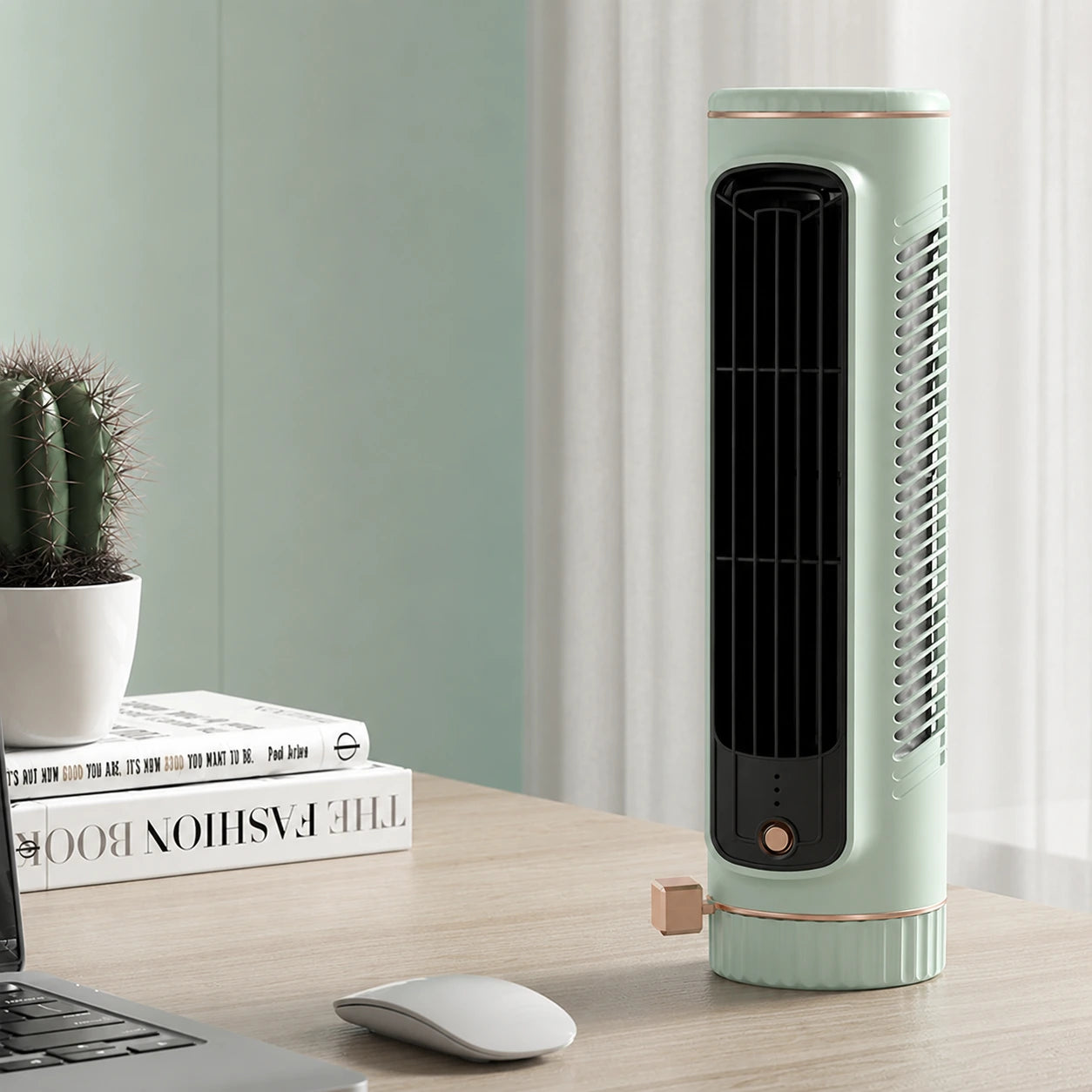 Bladeless Tower Fan USB Rechargeable Portable Electric Fan for Home and Office