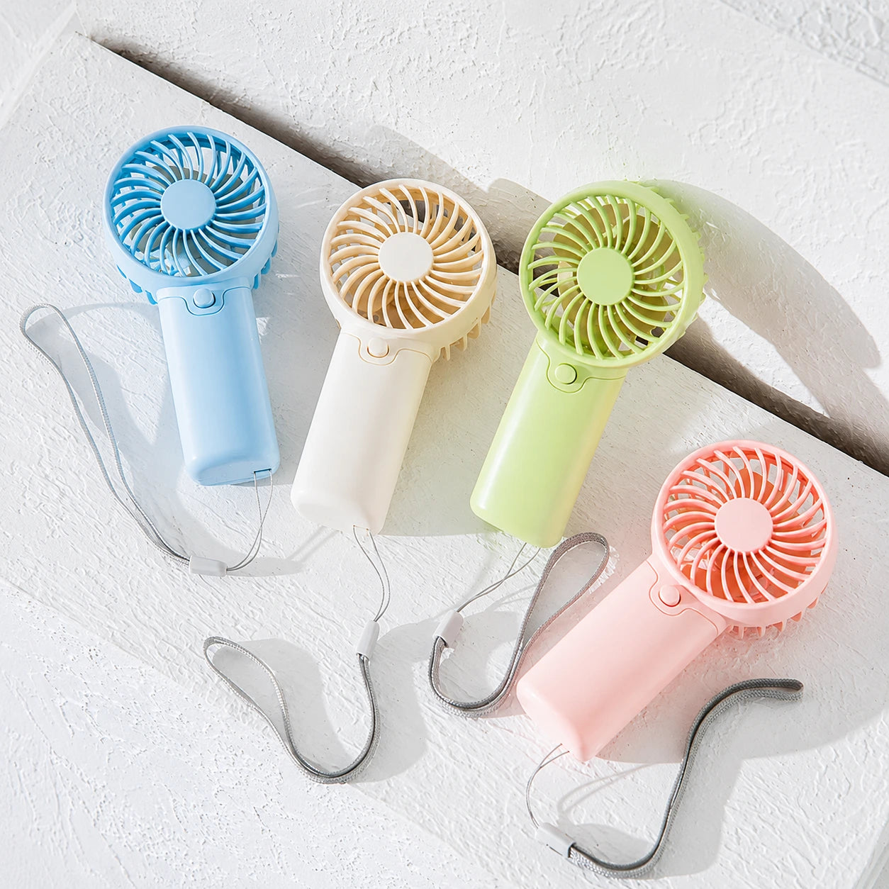 Portable Handheld Fan with Wrist Strap, Battery Operated, 1 Speed Setting, Lightweight