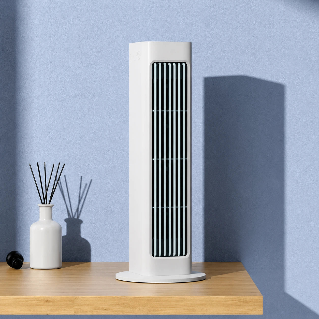 Wall Mounted Silent Fan with Remote Control - Rechargeable Air Cooler, 3 Speeds, Leafless Design