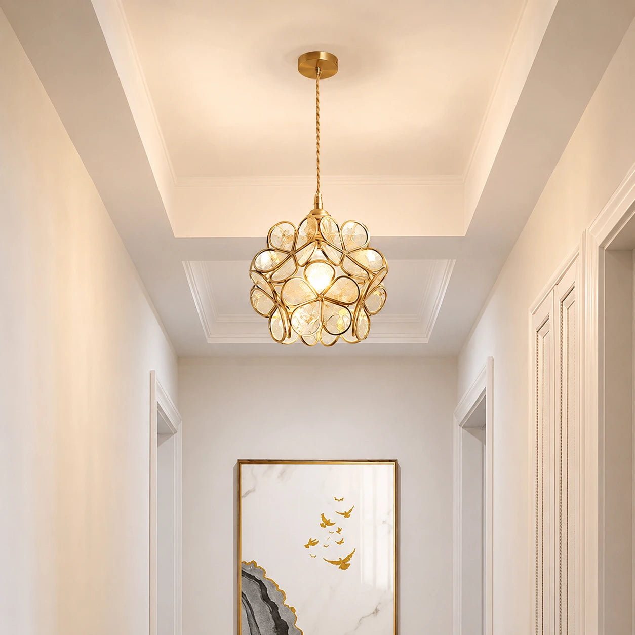 Floral Glass Petal Pendant Light