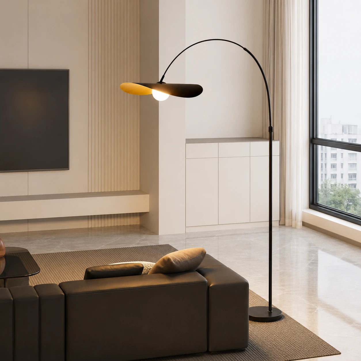 Modern Sculptural Arc Floor Lamp