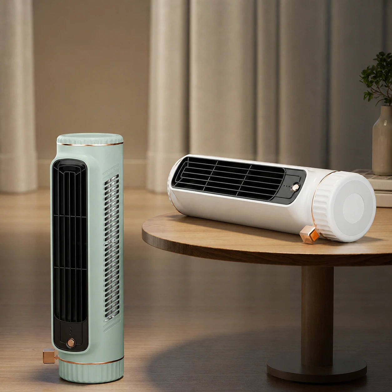 Bladeless Tower Fan USB Rechargeable Portable Electric Fan for Home and Office