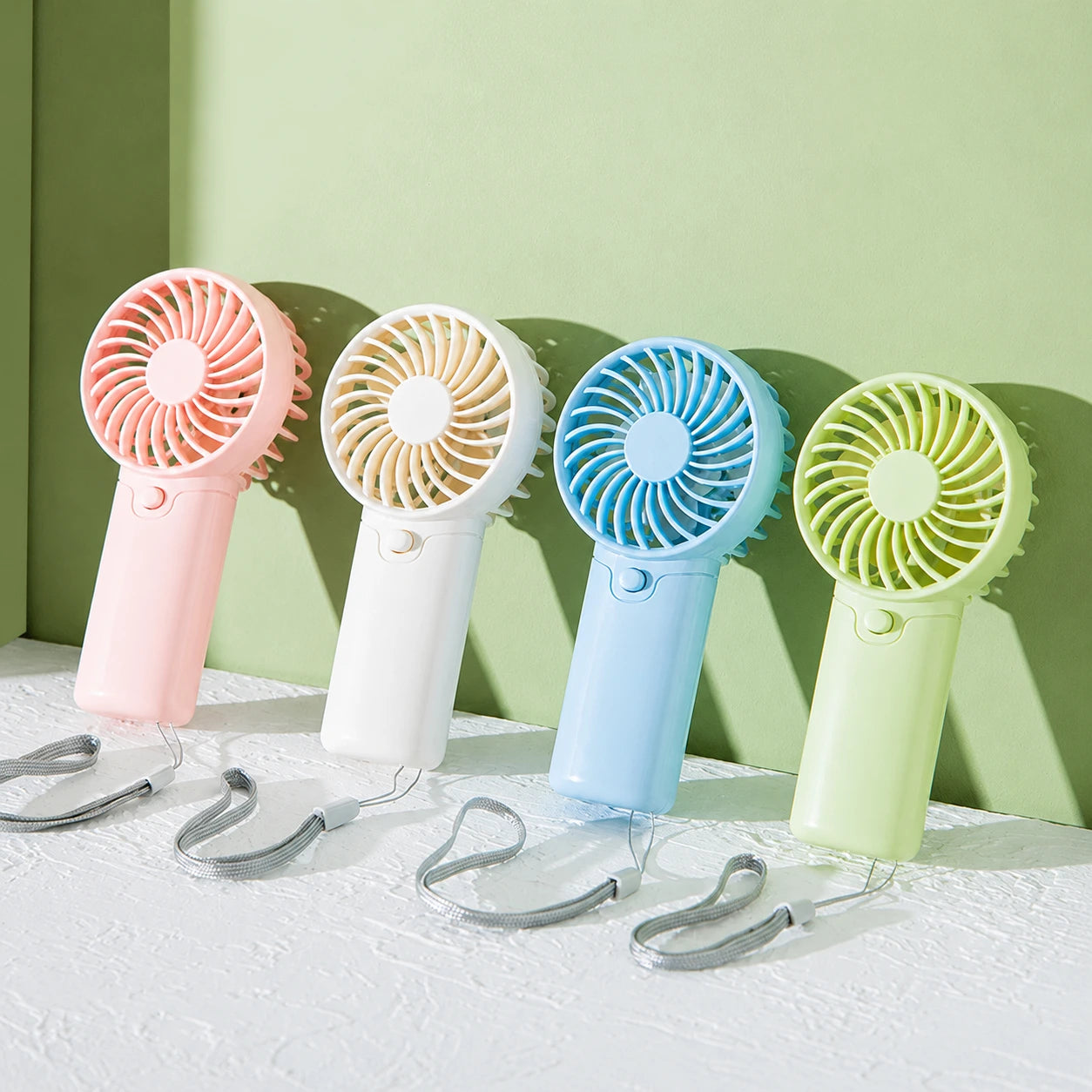 Portable Handheld Fan with Wrist Strap, Battery Operated, 1 Speed Setting, Lightweight