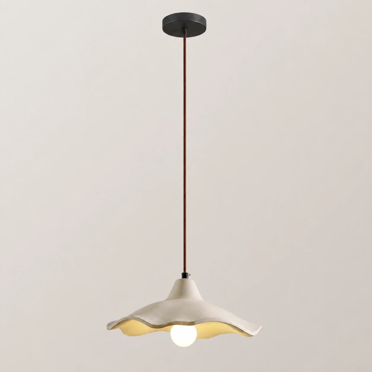 Wabi-Sabi Scalloped Cement Pendant Light