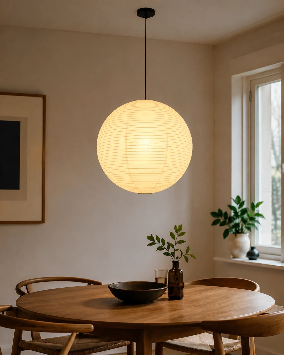 Japanese Paper Globe Pendant Light