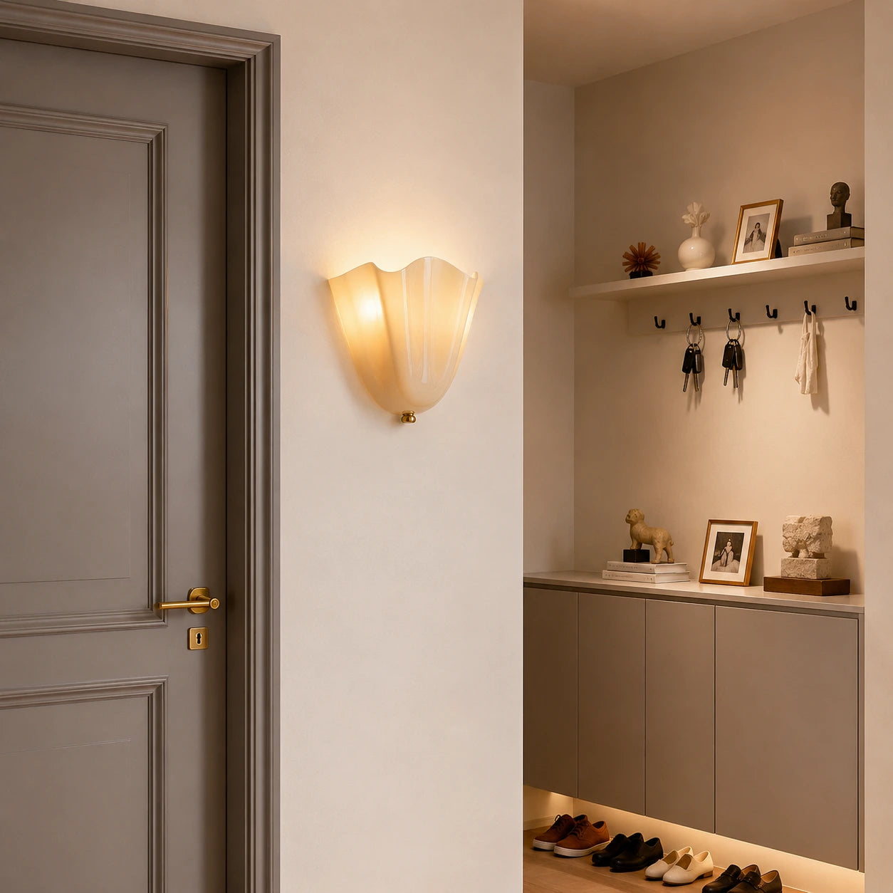 Sculptural Folded Glass Wall Light