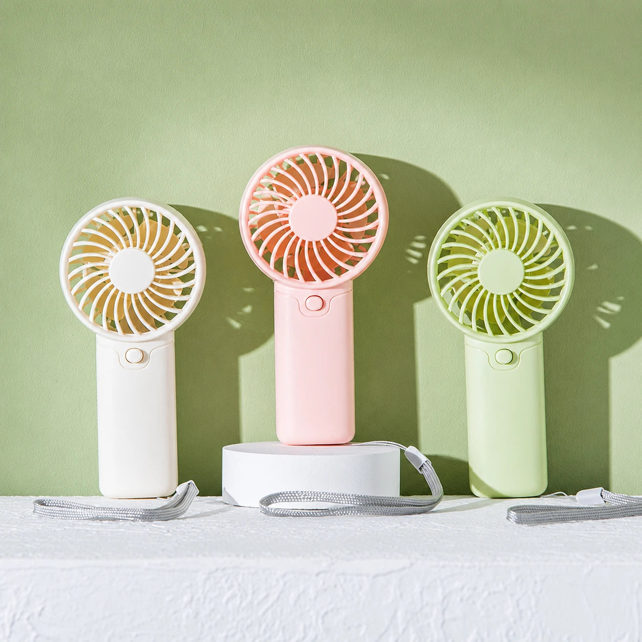 Portable Handheld Fan with Wrist Strap, Battery Operated, 1 Speed Setting, Lightweight