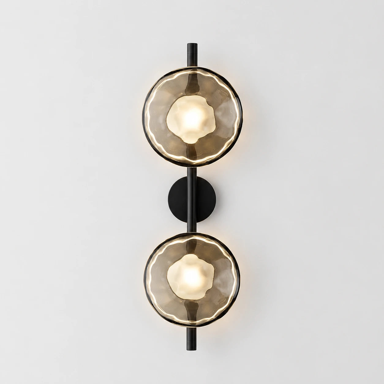 Sculptural Rippled Glass LED Wall Light