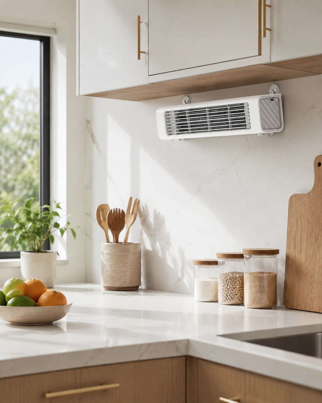 Wall Mounted Silent Fan with Remote Control - Rechargeable Air Cooler, 3 Speeds, Leafless Design