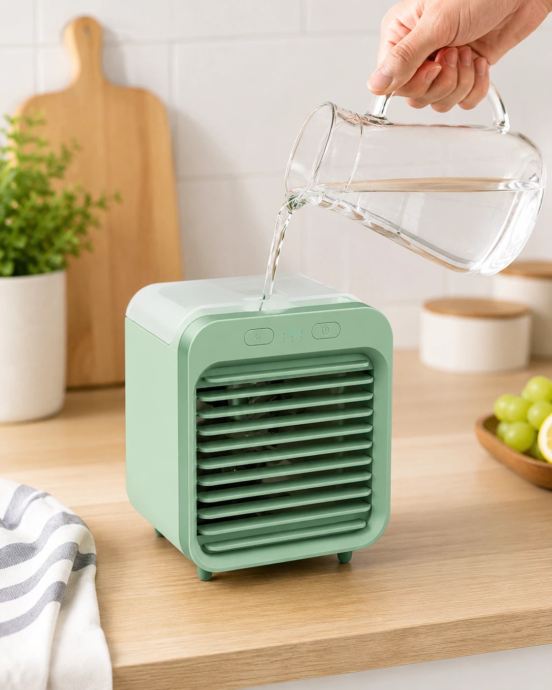 Portable USB Rechargeable Air Conditioner Fan with Mini Humidifier for Home and Office