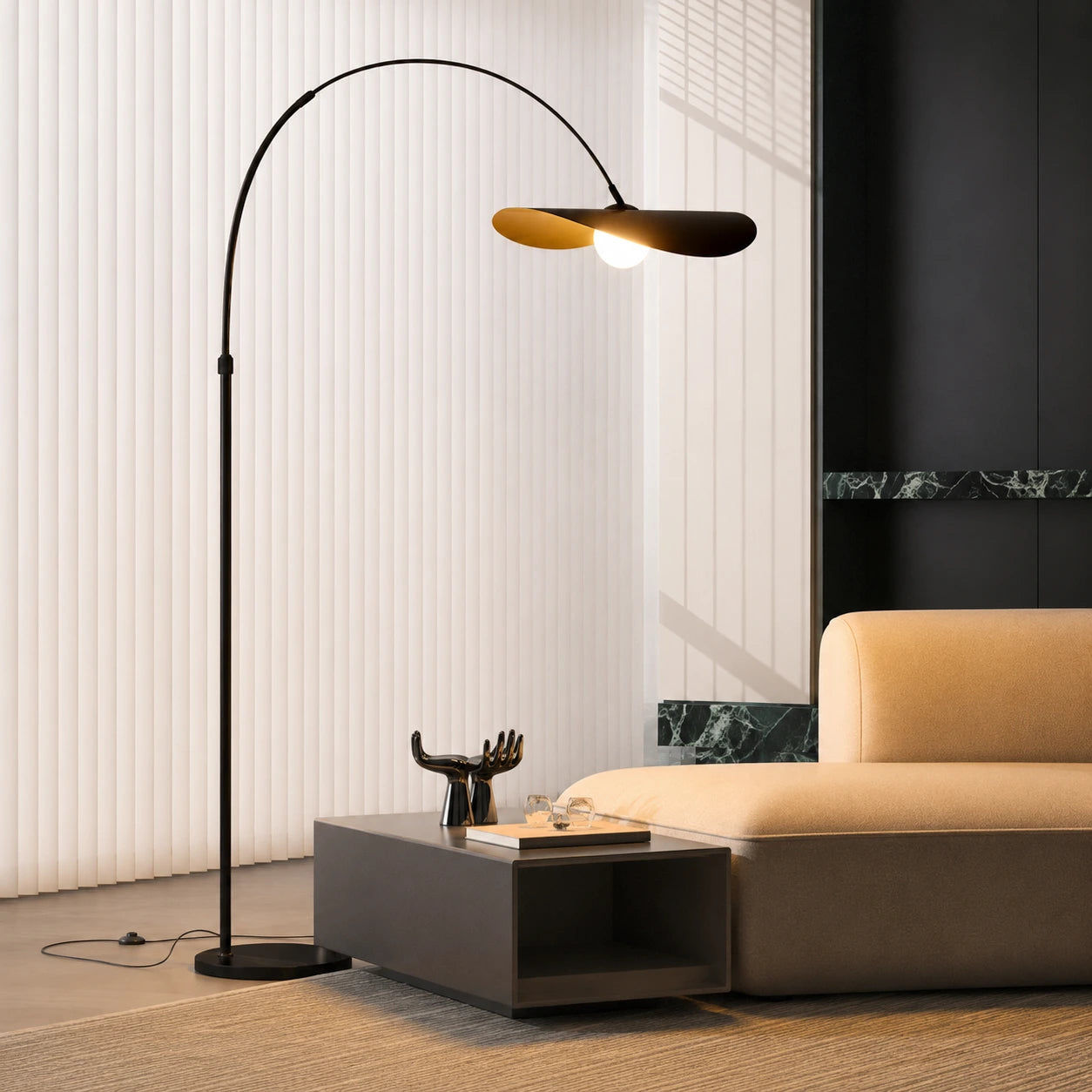 Modern Sculptural Arc Floor Lamp