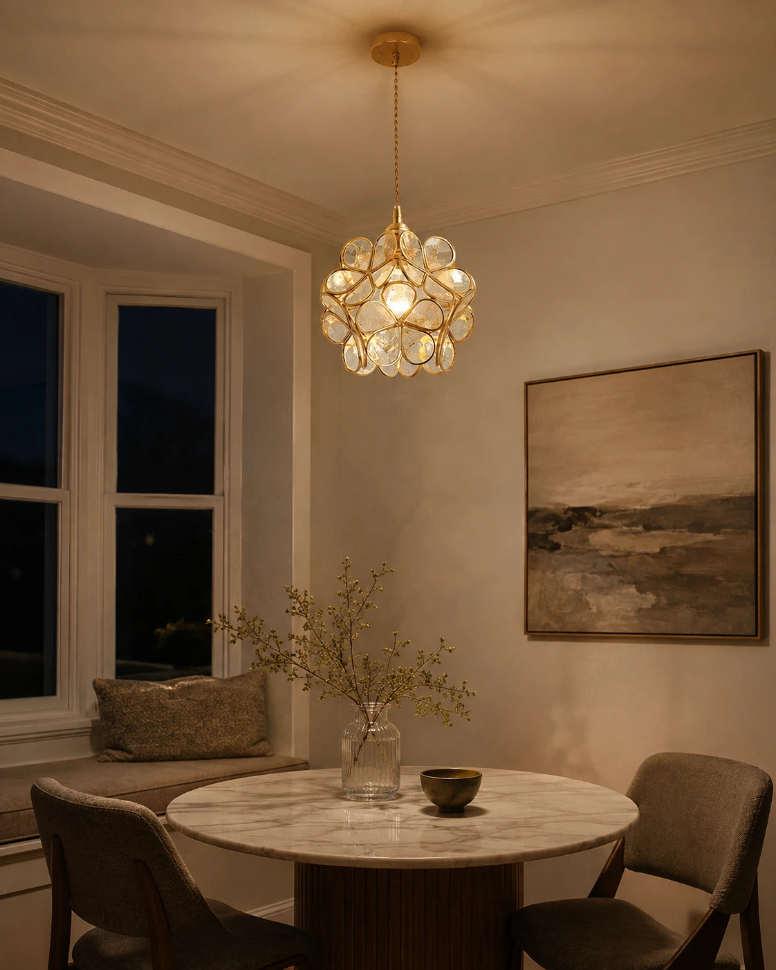 Floral Glass Petal Pendant Light