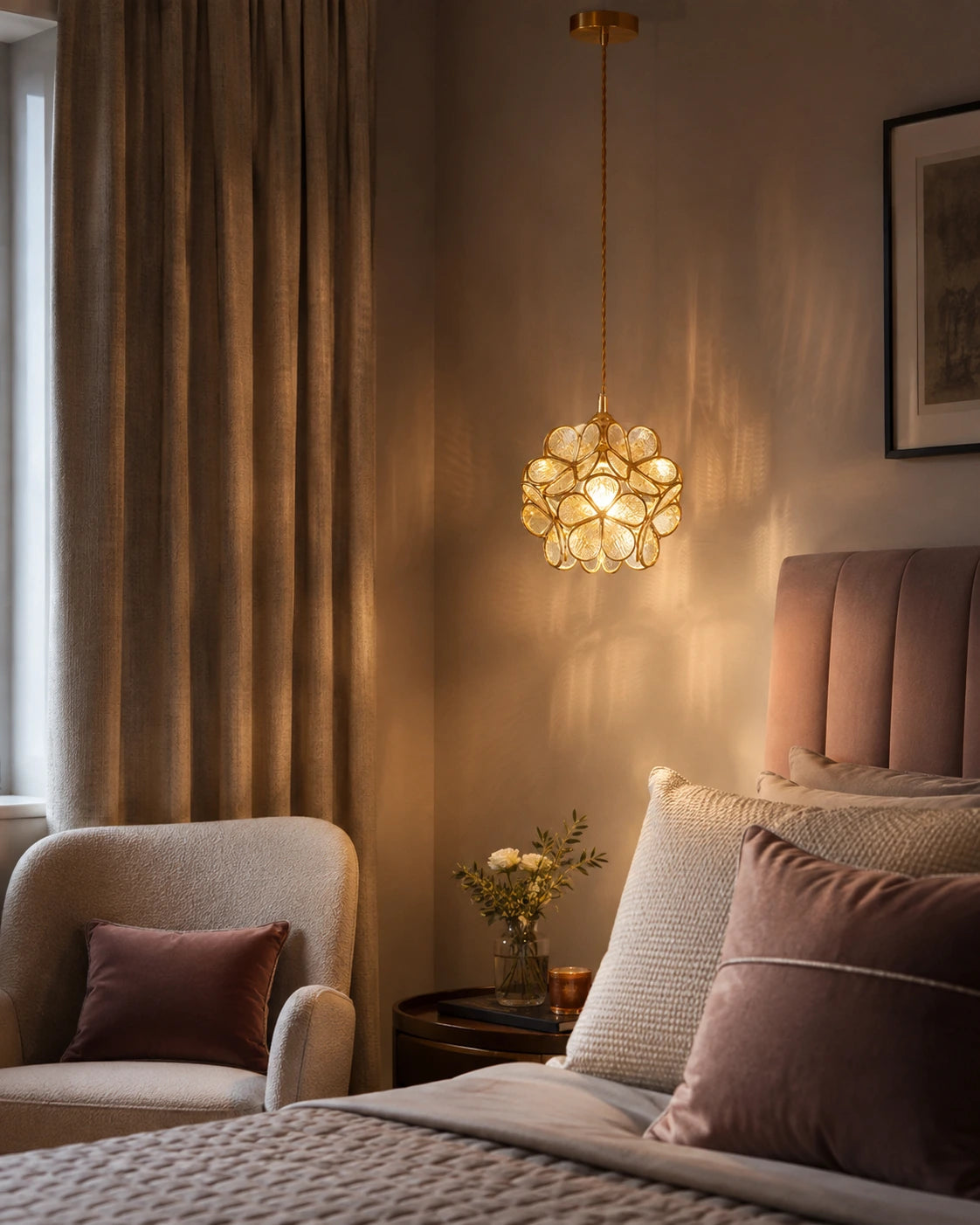 Floral Glass Petal Pendant Light