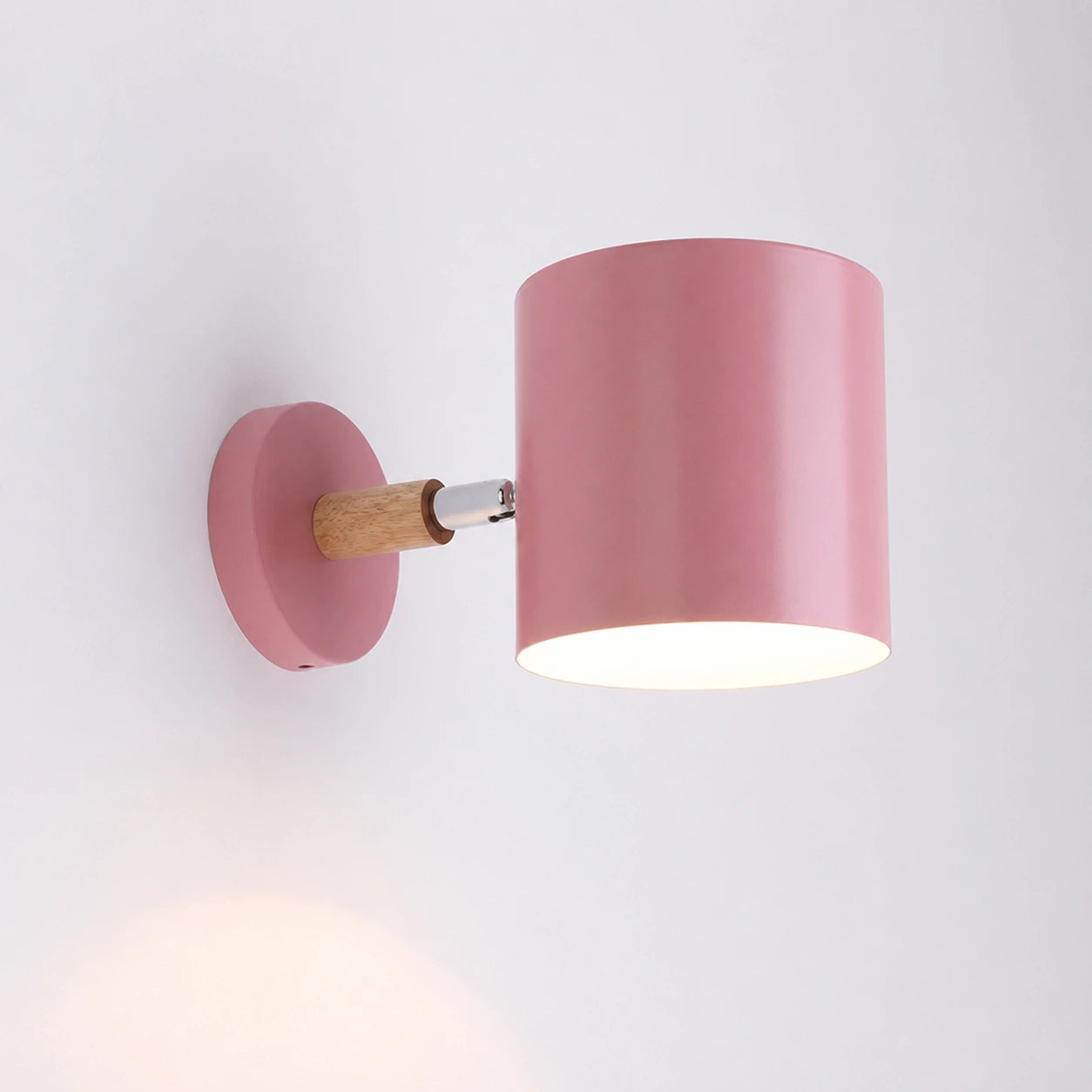 Modern Adjustable Wood and Metal Wall Light