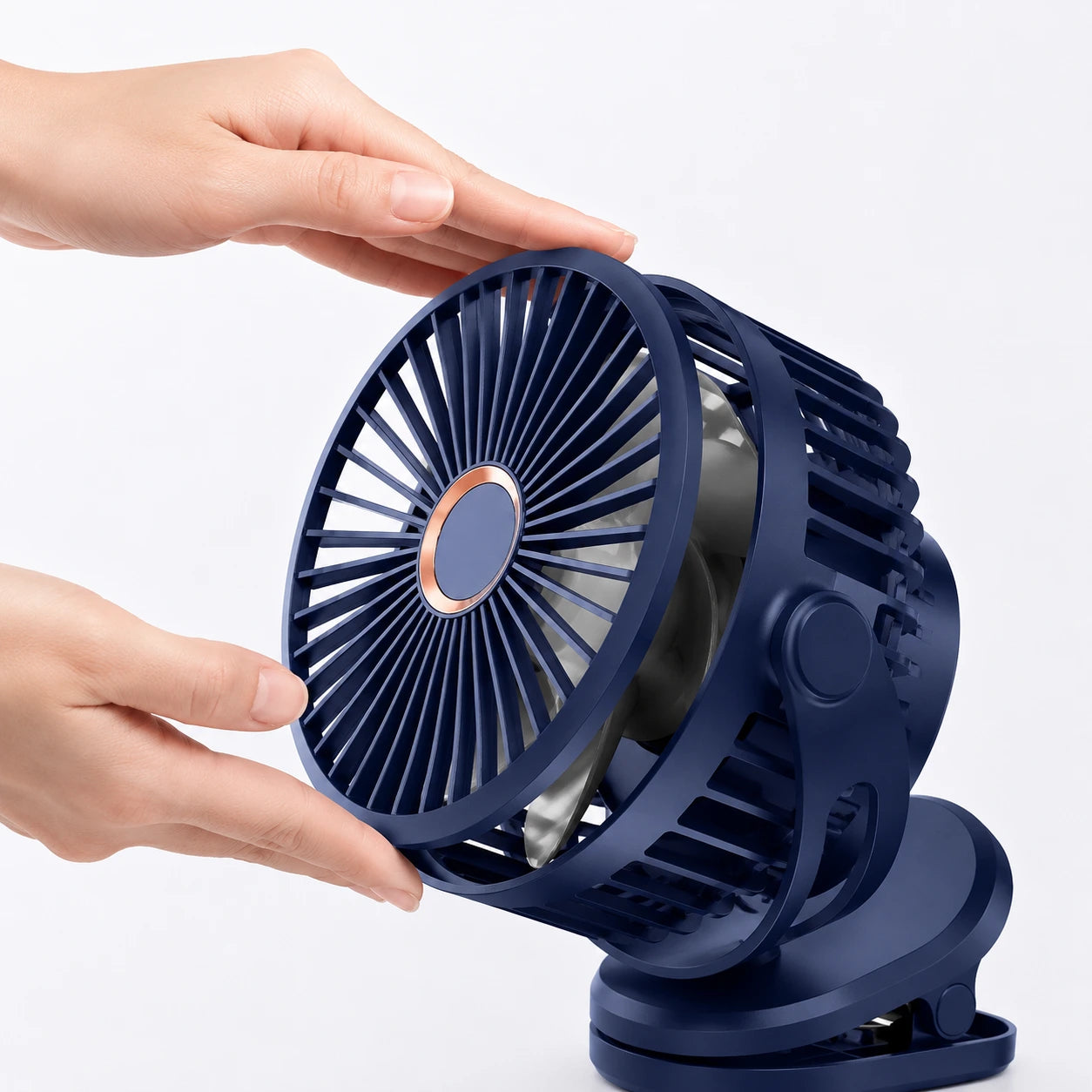 Portable USB Rechargeable Table Clip Fan 10000mAh with 360° Rotation & 4 Speeds