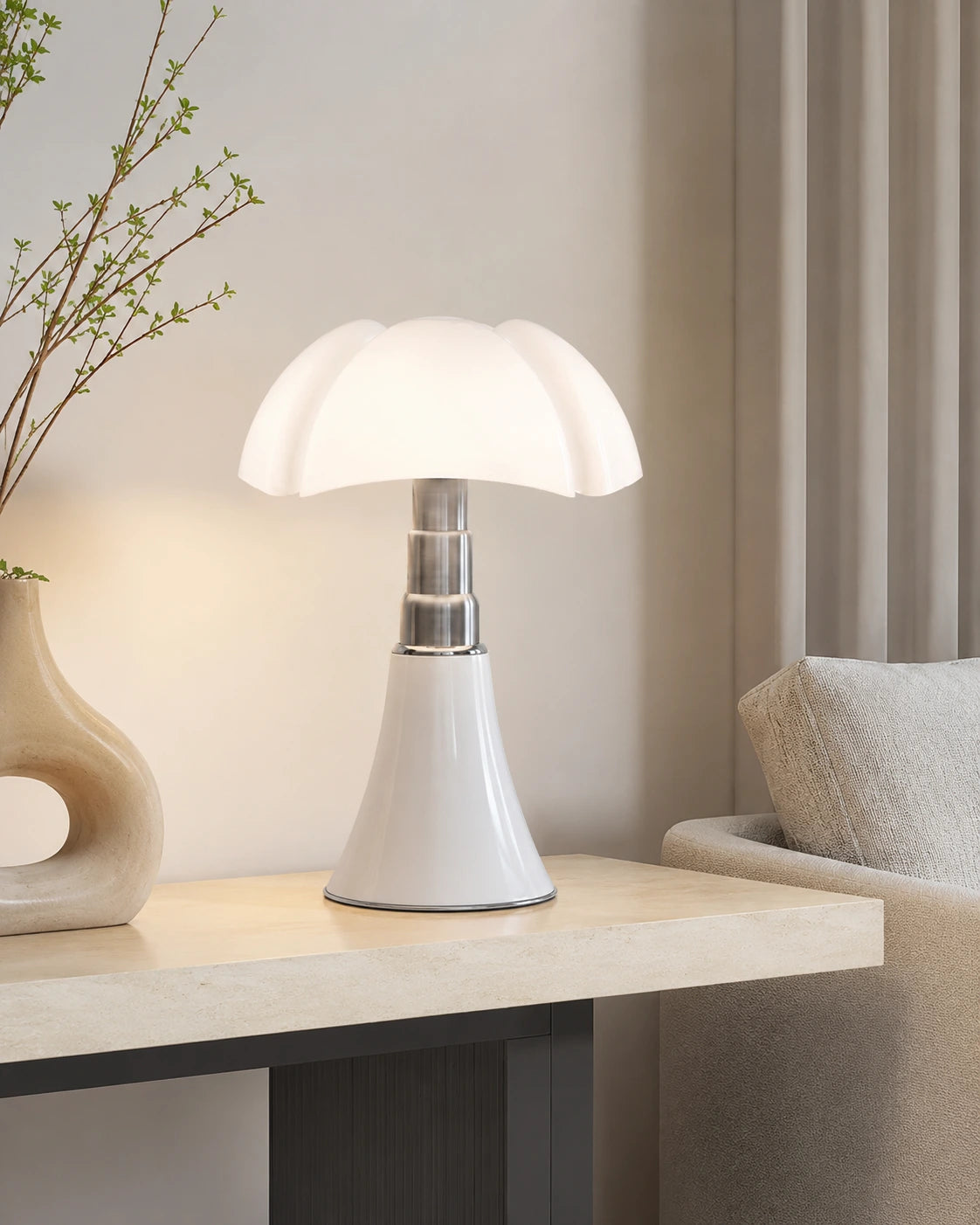 Sculptural Petal Glass Table Lamp
