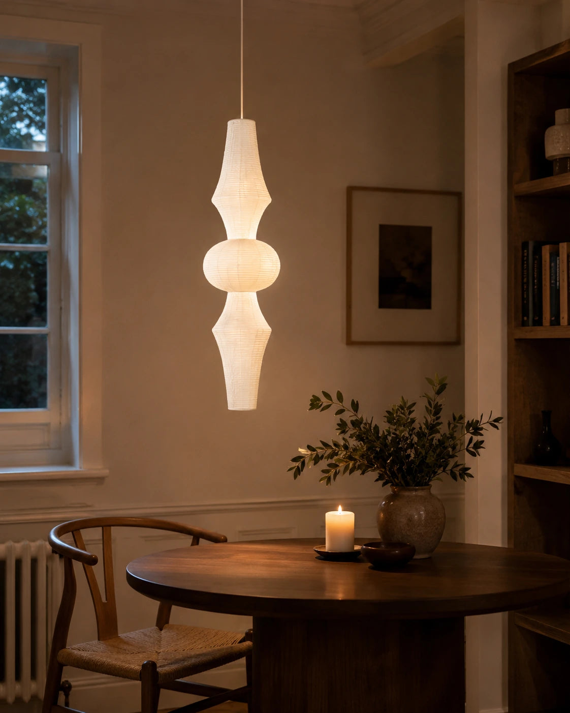 Sculptural Washi Paper Pendant Light