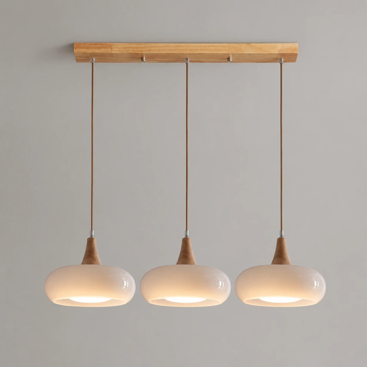 Nordic Glass and Wood Pendant Light