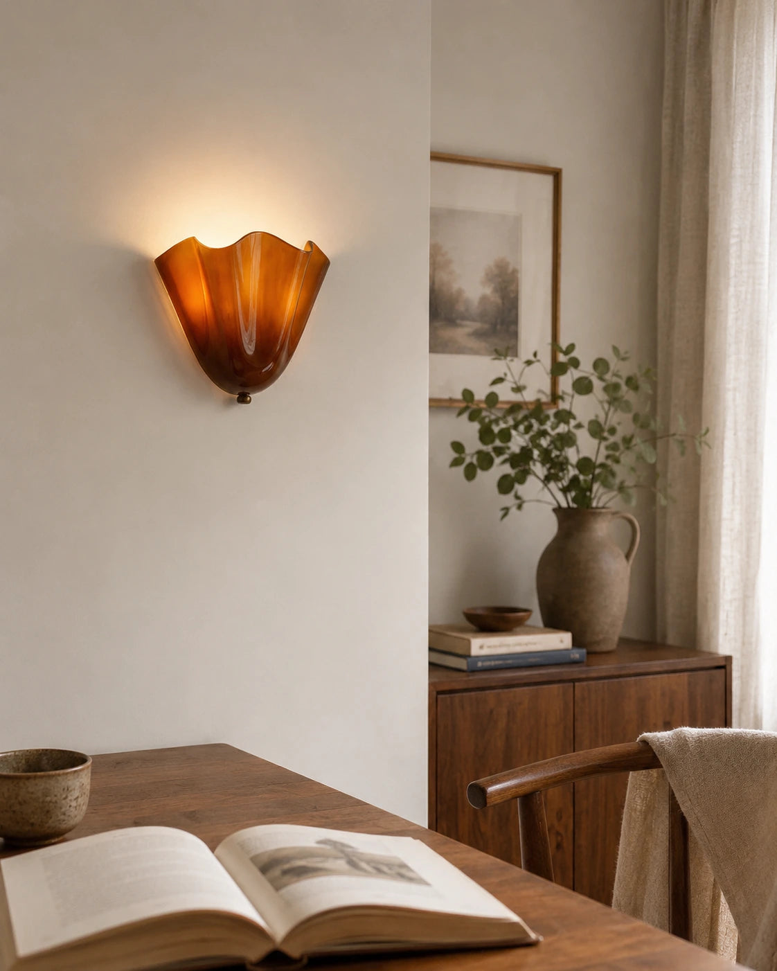 Sculptural Folded Glass Wall Light