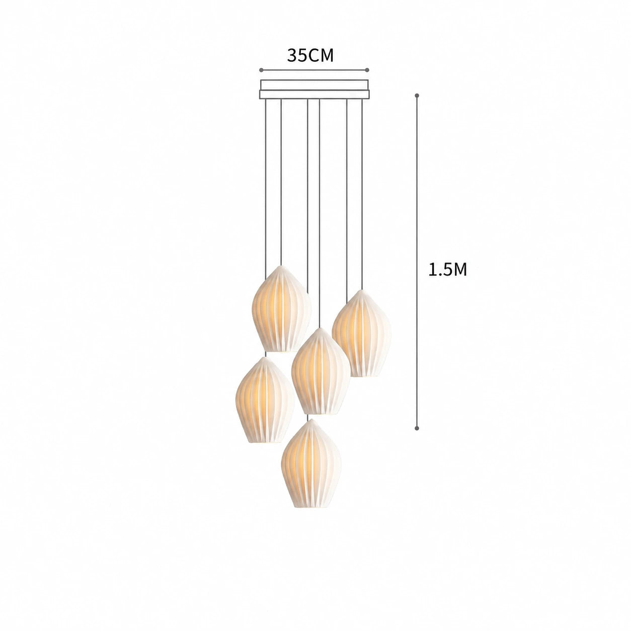 Ribbed Ceramic Pendant Light