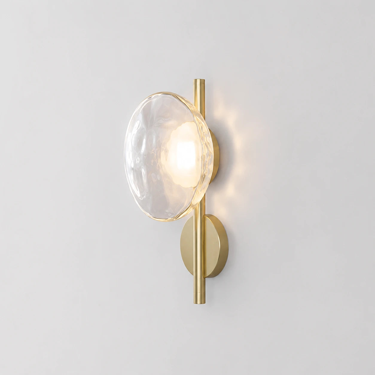 Sculptural Rippled Glass LED Wall Light