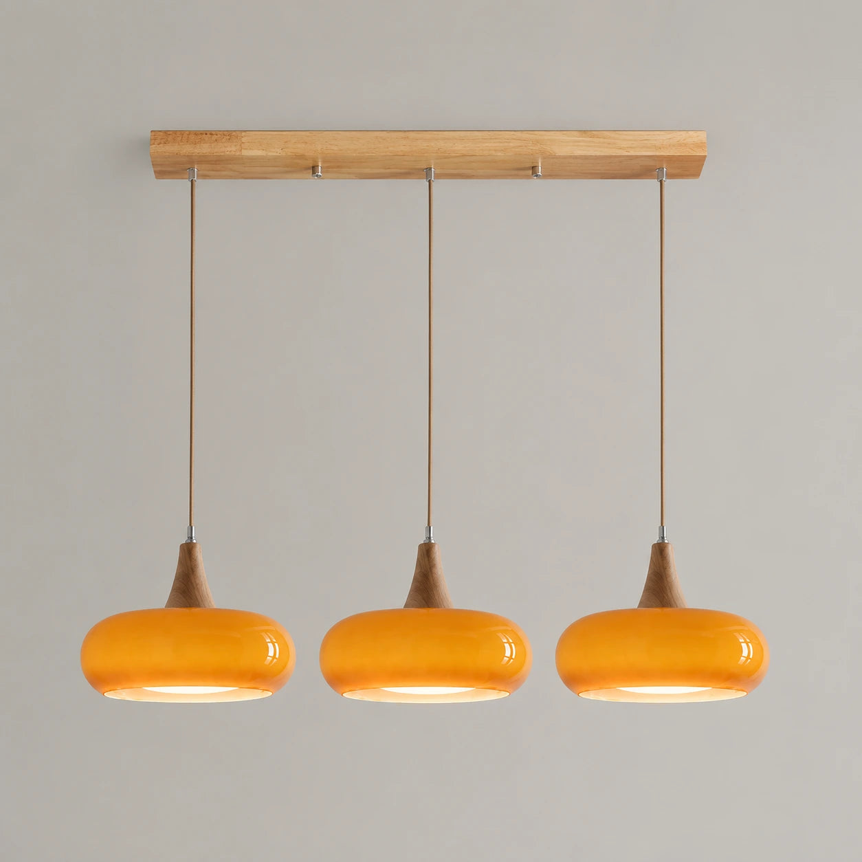 Nordic Glass and Wood Pendant Light