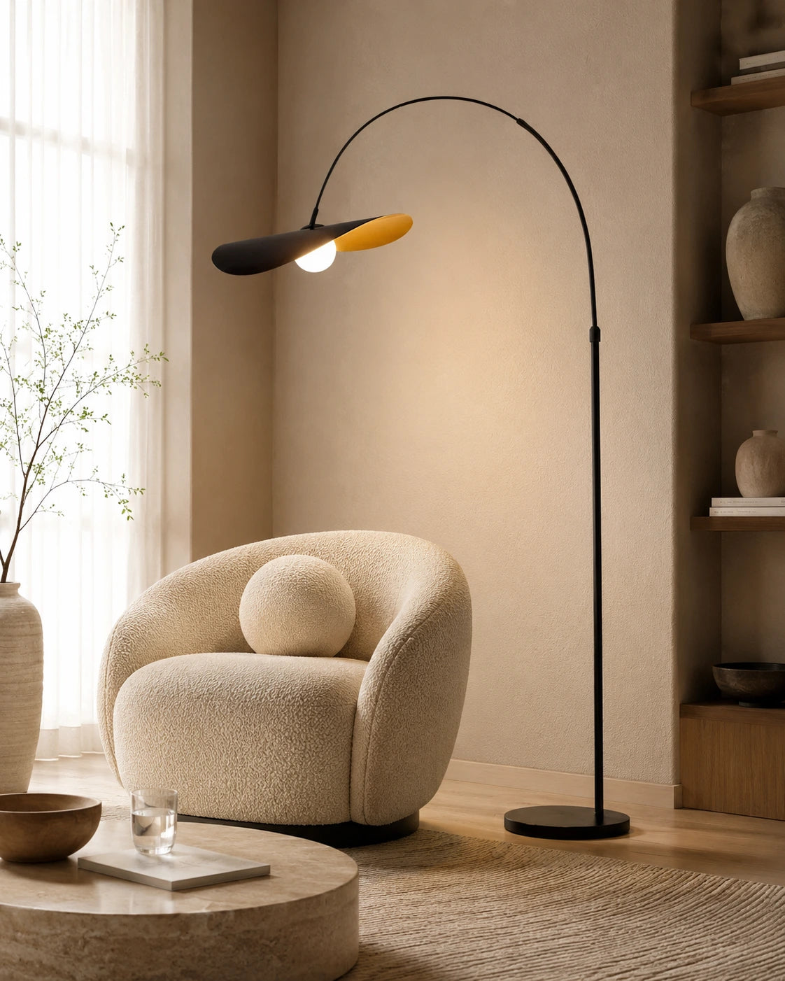 Modern Sculptural Arc Floor Lamp