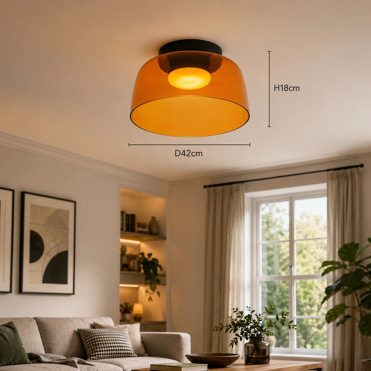 Art Deco Glass Ceiling Light