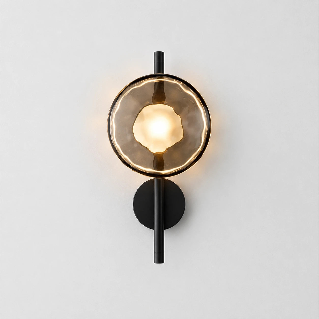 Sculptural Rippled Glass LED Wall Light