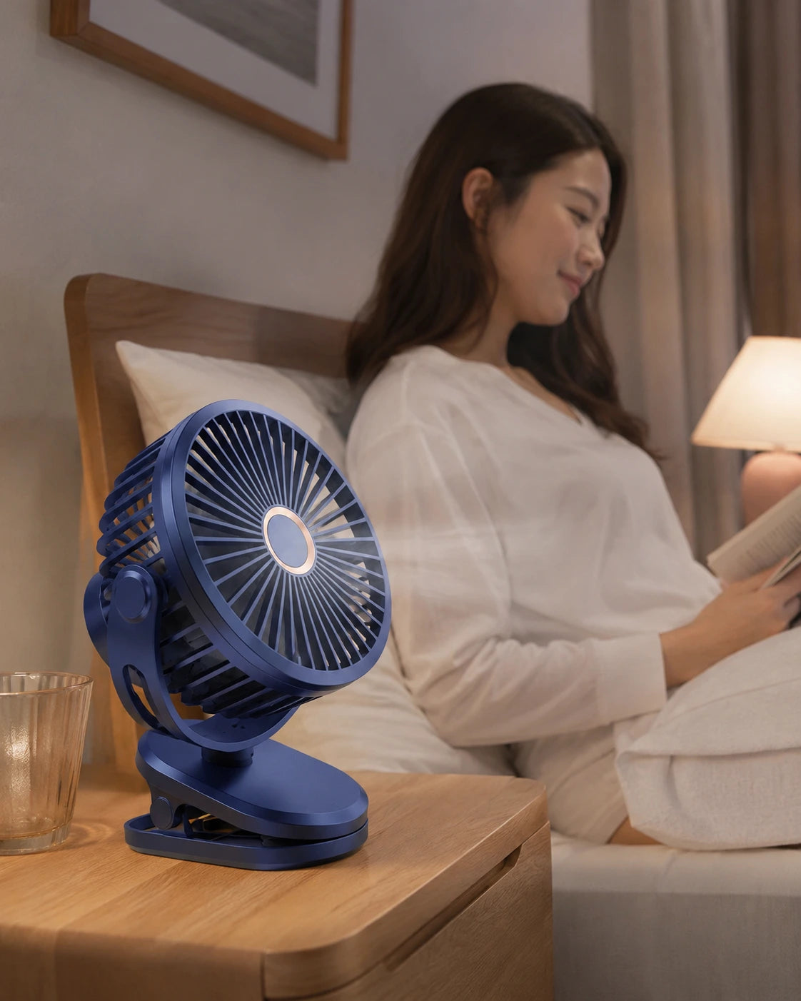 Portable USB Rechargeable Table Clip Fan 10000mAh with 360° Rotation & 4 Speeds