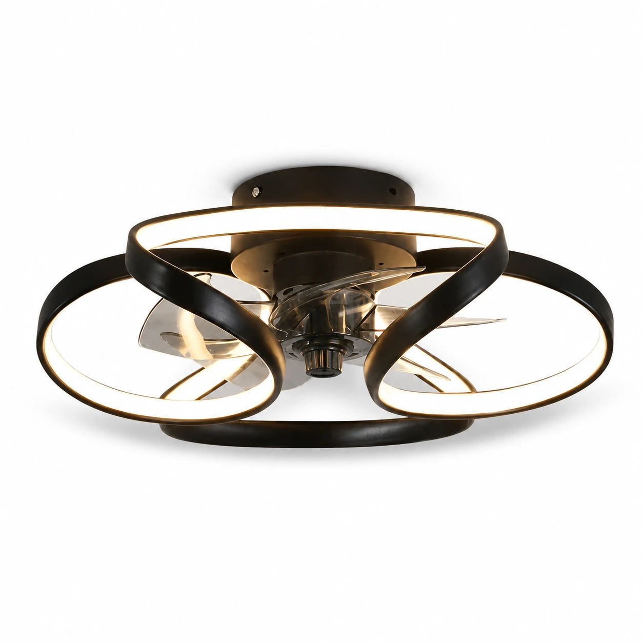 Nordic LED Ceiling Fan Light with Remote Control, 3 Blades, Art Deco Design